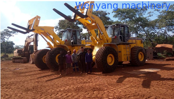 Chargeuse sur pneus tout-terrain en granit de 23 tonnes avec fourche à palettes et hauteur de levage maximale de 3480 mm fournisseur